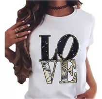 Remera Dama Mujer Love Black Fashion Shiney #04