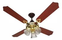 Ventilador De Techo V3041 Oro 90 W Con Luz Auvent