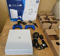 Sony Playstation 4 Pro 1tb White Boxed 2 Controllers Liur
