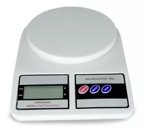 Balança Digital De Precisão Cozinha 10kg Dieta Capacidade Máxima 10 Kg Cor Branco