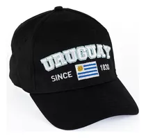 Gorro Algodón Bordado Uruguay Negro 740 Pack X2 Disershop