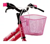 Cesta Cestinha Dianteira P/ Bicicleta Infantil Aro 16 Cores Cor Rosa