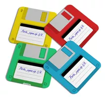 Porta Copos Geek - Disquete Classic Colors Com 4 Peças