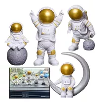 4pcs Adornos Astronauta Figuras Decorativas/auto,escritorio