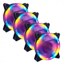 Kit 4 Fans Cooler Led Rgb 120mm Ventoinha Gabinete Pc Gamer