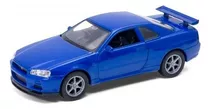 Welly Nissan Skyline Gt-r R34 Azul Metal 1:34 43798cw Color Azul