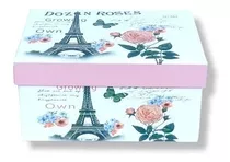 Set X3 Cajas De Cartón Para Regalo 3 Tamaños Torre Eiffel