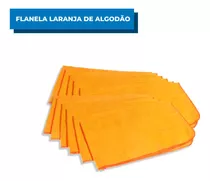 Flanela Laranja De Algodão P/ Limpeza 12 Unidades 28x38cm