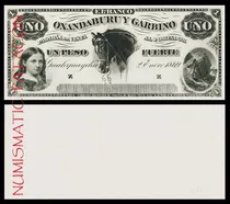 Billete 1 Peso Fuerte Oxandaburu Garbino 1869 - Copia 1791p