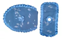 Set De Baño Funda De Tapa En Azul