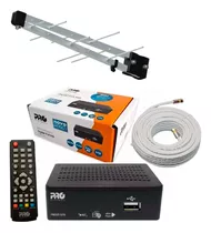 Kit Conversor Digital Hd + Antena Externa +10 Metros De Cabo