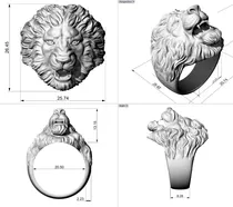 Anel Leão - Desenho 3d - Modelo Para Impressão 3d