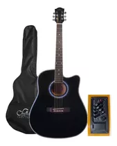 Guitarra Electro Acustica 41 C/funda Black Sevillana