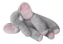 Elefante Gigante 90cm Pelúcia Almofada Antialérgico Cores Cor Cinza/rosa