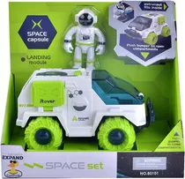 Cohete Nave Auto Rover Espacial + Figura Astronauta Espacio