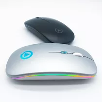 Mouse Inalambrico Recargable Adaptador Led 