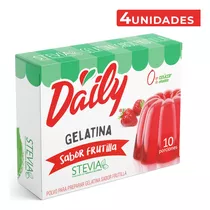 Gelatina En Polvo Sabor Fresa Daily - Pack 4 Unidades