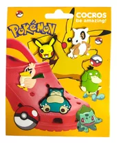 Pack X5 Pin Pines Pokemon Pikachu Para Croc Gomones Premium