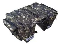 Set Bolso Alforja Doble Para Bicicleta Camuflado 60*30*20cm