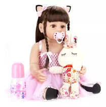 Bebê Reborn 100% Silicone Boneca Realista Brinquedo Menina 