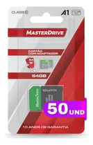 Kit 50 Cartão De Memória 64gb Micro Sd Classe 10 Masterdrive