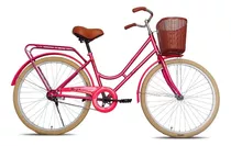 Bicicleta Urbana Femenina Black Panther Maja R24 1v Freno Contrapedal Color Rojo Con Pie De Apoyo