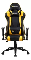 Silla De Escritorio Hype Legend Hero Gamer Ergonómica  Negra Y Amarilla Con Tapizado De Cuero Sintético