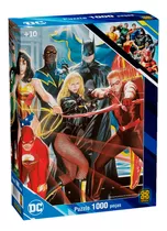 Quebra Cabeça Liga Da Justiça 1000 Pçs Puzzle Heróis Dc Grow