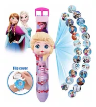 Reloj Niña Princesa Frozen Con Proyector De Luz Nuevo