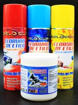 3 Pz Cloruro De Etilo Golpes Spray + Linimento En Pomada 250