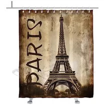 Cortina De Ducha De París, Torre Eiffel Vintage De Eur...