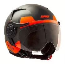 Casco Para Moto Abierto Hawk Rs9 Bullet Negro/naranja Fluo