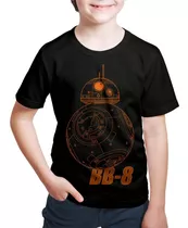 Camisetas Infantil Star Wars Bb8 Rey Jedi R2d2 Luke Han Leia