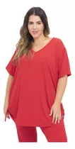 Remera Mujer Talles Grandes Lisa Basica Seda Fria Escote V 