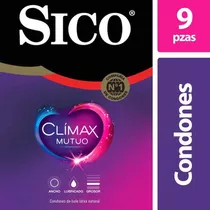 Condones Sico Clímax Mutuo Con Látex Natural 9 Piezas