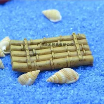 06 Mini Jangadas Bambu Barcos Miniaturas Jardim Terrários