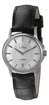 Edox Womens Les Bemonts 28 Mm Correa De Cuero Negro Caja De 