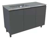 Mueble Bajo Mesada 120 Cm Moderna Cocina 3 Puertas Melamina