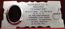 Placa Recordatoria Cementerio 25x12 Acero Inox Mate + Foto