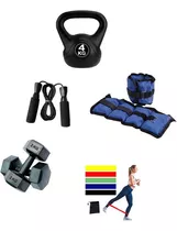 Kit Set Entrenamiento Ejercicios Varios Pesa Rusa Mancuerna