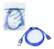 Cable De Extensión Usb 2.0 De 1.5 Metros Color Azul