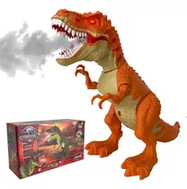 Dinossauro T Rex Brinquedo Anda Solta Fumaça Som Luz Rugido