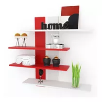 Estante Flotante Decoracion Modulo Moderno Repisa Infantil Color Rojo