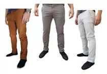 Kit 3 Calças Masculina Sarja Slim Fit C Lycra Frete Gratis