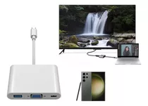 Adaptador Typec Multi Com Usb + Vga 4k + Usb-c iMac Mac Mini