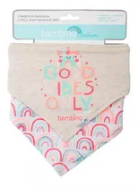 Set 2 Piezas Babero Bandana Bambino  Arcoiris Gris