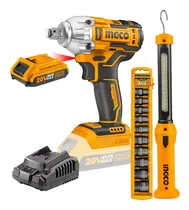 Llave De Impacto Brushless 1/2 20v + Lámpara + Juego Dados Frecuencia 50/60hz Luz De Trabajo Integrada