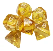 Dado Rpg Kit Com 6 Peças, D4, D6, D8, D10, D12 E D20 Amarelo