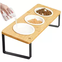 Tazón De Agua Para Comida De Gato Elevado Juego De 3 Platos