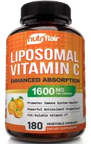 Vitamina C Liposomal Nutriflair 1600mg 180ct Sabor Sin Sabor
